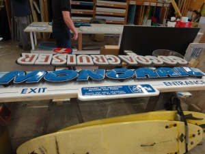 The Monorail sign is in for a touch-up.